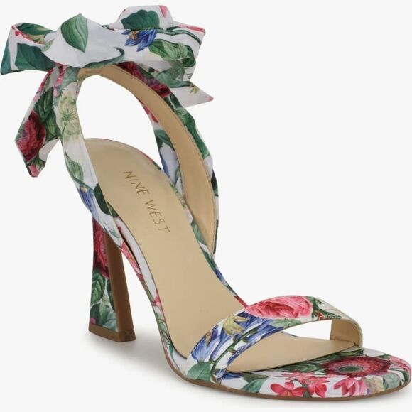 BRAND NEW NINE WEST KOBS ANKLE BOWNOT TIE SANDAL (WOMEN) - Picture 1 of 15